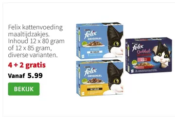 Aanbieding: Felix kattenvoeding maaltijdzakjes