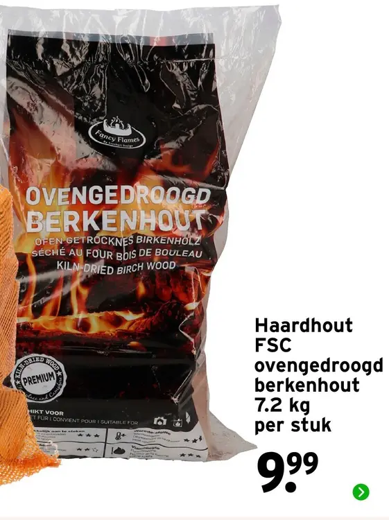 Aanbieding: Haardhout FSC ovengedroogd berkenhout
