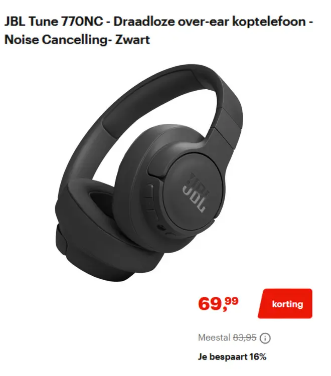 Aanbieding: JBL Tune 770NC
