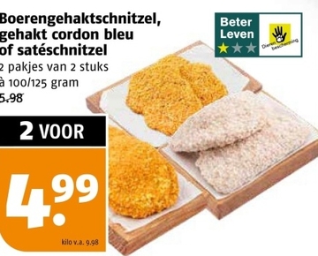 Aanbieding: Boerengehaktschnitzel, gehakt cordon bleu of 