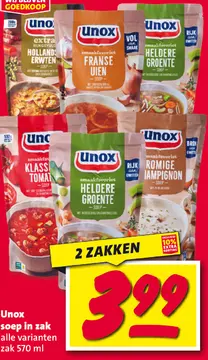 Aanbieding: Unox soep in zak