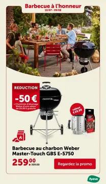Offre: Barbecue au charbon Weber Master-Touch GBS