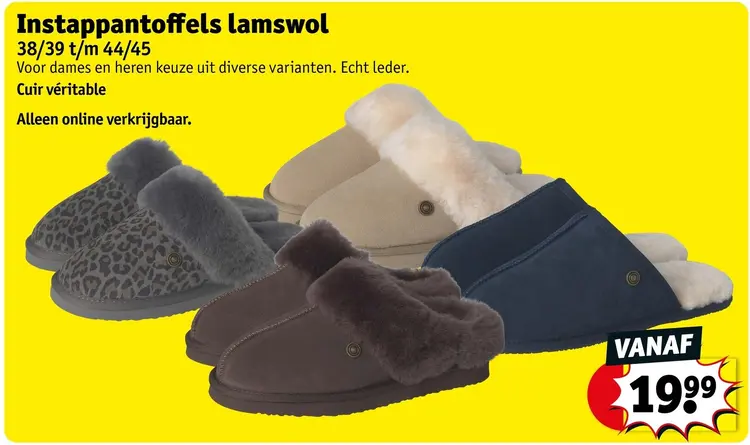 Promotie: Instappantoffels lamswol