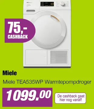 Aanbieding: Miele TEA535WP Warmtepompdroger
