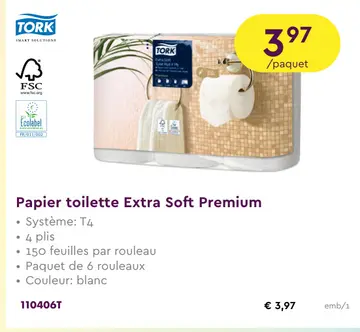 Offre: Papier toilette Extra Soft Premium