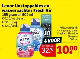 Aanbieding: Lenor Unstoppables en wasverzachter Fresh Air