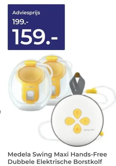 Aanbieding: Medela Swing Maxi Hands-Free Dubbele Elektrische borstkolff