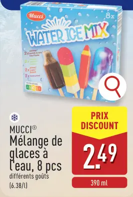 Offre: Mélange de glaces à l'eau