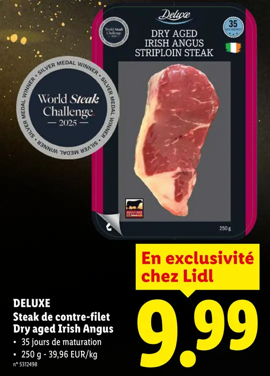 Offre: Steak de contre-filet Dry aged Irish Angus
