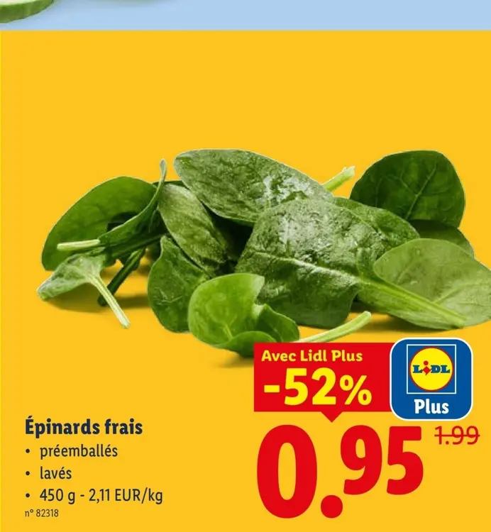 Offre: Épinards frais