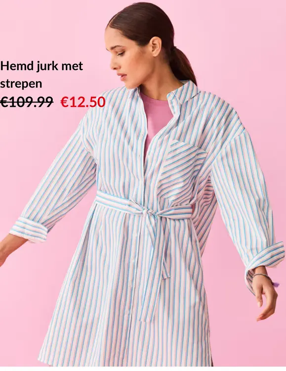 Promotie: Hemd jurk met strepen