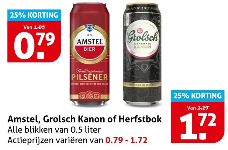 Aanbieding: Amstel, Grolsch Kanon of Herfstbok