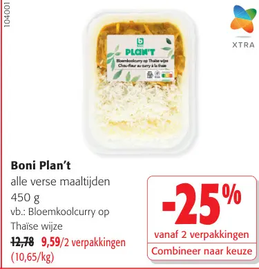 Promotie: Boni Plan't alle verse maaltijden