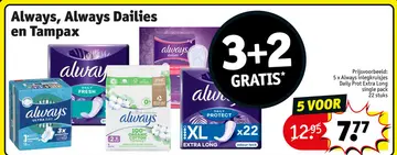 Aanbieding: Always, Always Dailies en Tampax