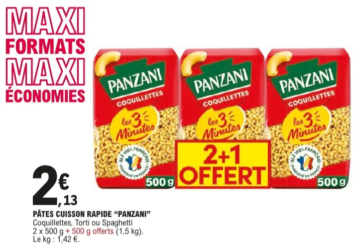 Offre: Pâtes cuisson rapide