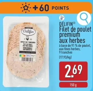 Offre: Filet de poulet premium aux herbes