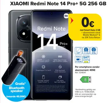 Aanbieding: XIAOMI Redmi Note 14 Pro+ 5G 256 GB
