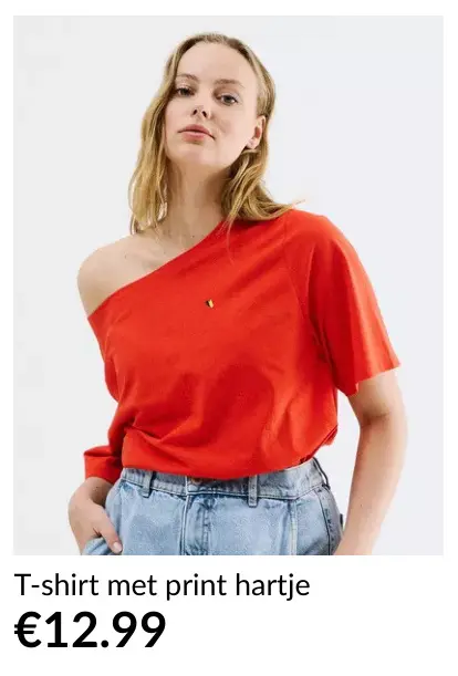 Promotie: T-shirt met print hartje