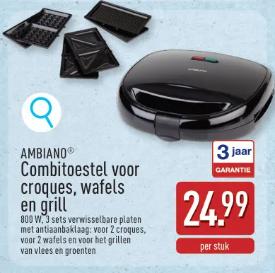 Aanbieding: Combitoestel voor croques, wafels en grill