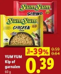 Aanbieding: Kip of garnalen noodles