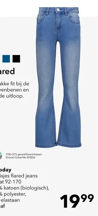 Aanbieding: Twoday meisjes flared jeans medium blauw