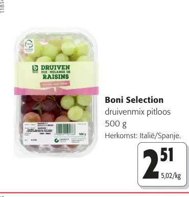 Promotie: druivenmix pitloos