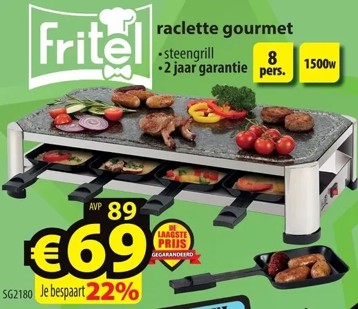 Promotie: Raclette gourmet steengrill SG2180