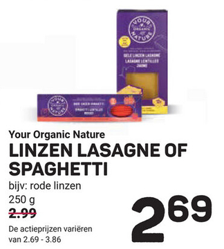 Aanbieding: Linzen lasagne of spaghetti