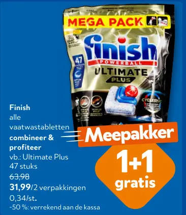 Promotie: Finish alle vaatwastabletten