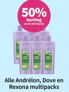 Aanbieding: Alle Andrélon, Dove en Rexona multipacks