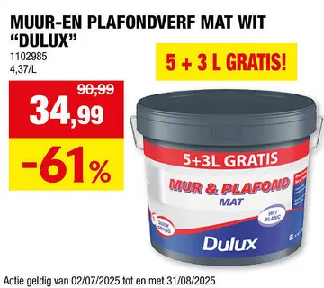 Aanbieding: Muur-en plafondverf mat wit