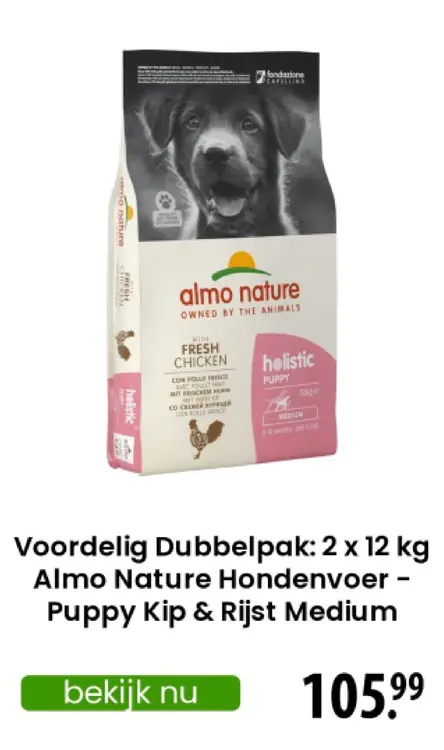 Aanbieding: Almo Nature Hondenvoer - Puppy Kip & Rijst