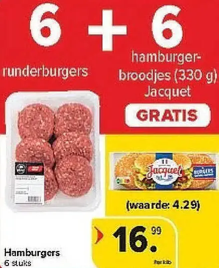Promotie: Runderburgers + GRATIS hamburgerbroodjes