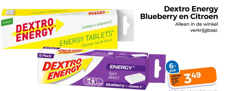 Aanbieding: Dextro Energy Blueberry en Citroen