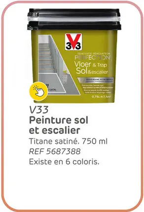 Offre: Peinture sol et escalier v33 rénovation perfection titane satiné 750ml