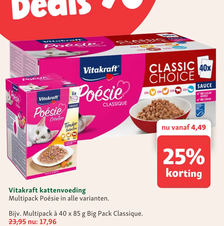 Aanbieding: Vitakraft kattenvoeding Multipack Poésie