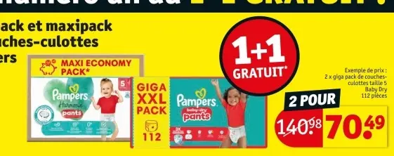 Offre: Pampers couches-culottes