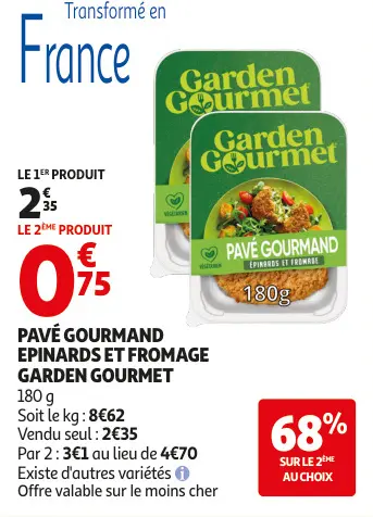 Promotie: Pavé gourmand epinards et fromage
