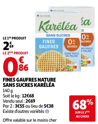 Promotie: Fines gaufres nature sans sucres