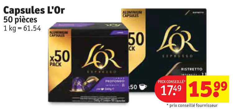 Offre: Capsules L'Or