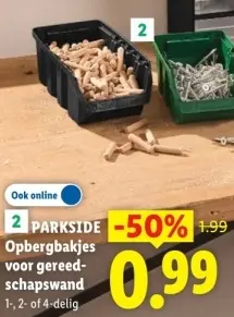 Aanbieding: Opbergbakjes voor gereedschapswand