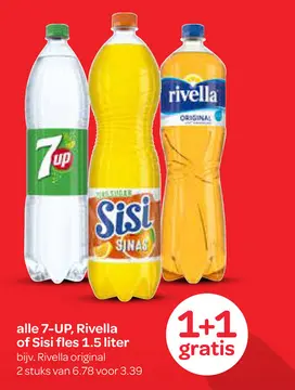 Aanbieding: 7-UP, Rivella of Sisi fles