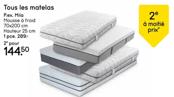 Offre: Matelas en mousse à froid Mila - 70x200x24 cm