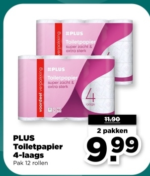 Aanbieding: PLUS Toiletpapier 4-laags