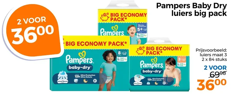 Aanbieding: Baby Dry luiers big pack