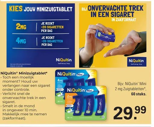 Aanbieding: NiQuitin Mini 2 mg Zuigtabletten