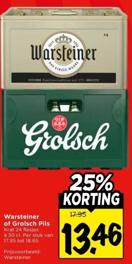 Aanbieding: Warsteiner of Grolsch Pils
