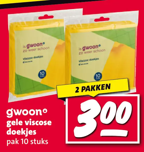 Aanbieding: gele viscose doekjes