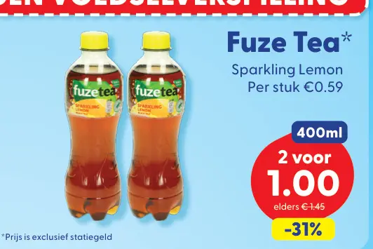 Aanbieding: Fuze Tea Sparkling Lemon