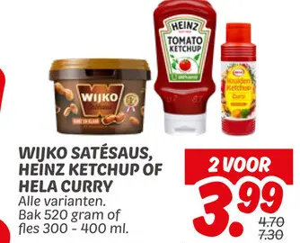 Aanbieding: Satésaus, ketchup of curry